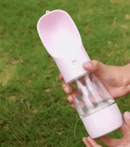Handige Draagbare Waterfles met Voerbak – Altijd Vers Water Onderweg!