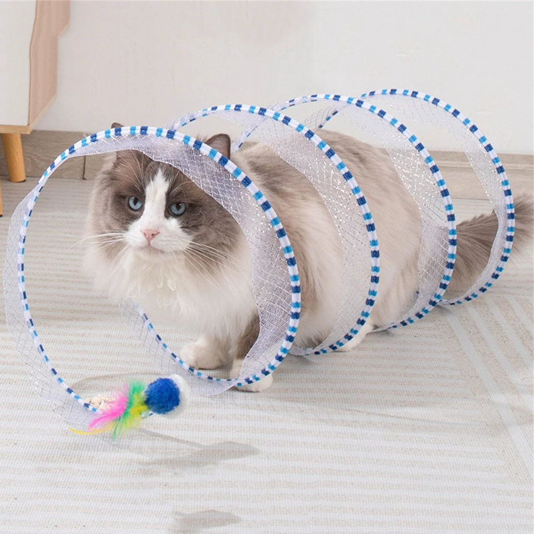 Kattentunnel Open opvouwbare Tunnel met kattenspeeltjes