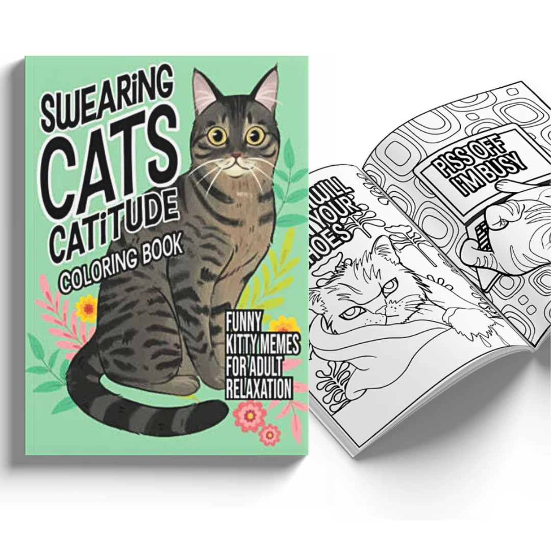Kitty memes katten kleurboek volwassenen Mindfulness & Ontspanning