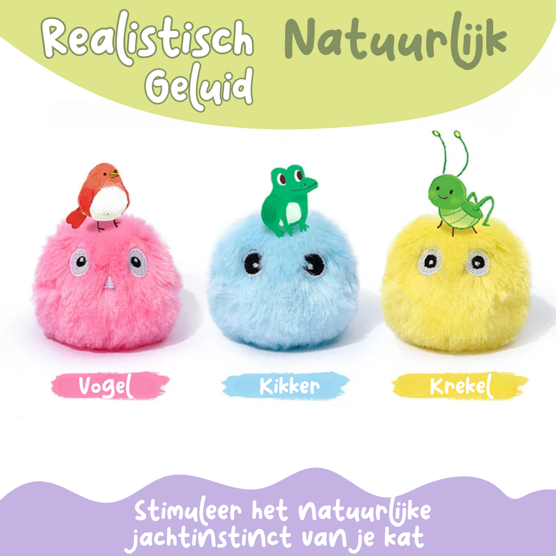 ChirpBall kattenspeeltjes met realistische dierengeluid