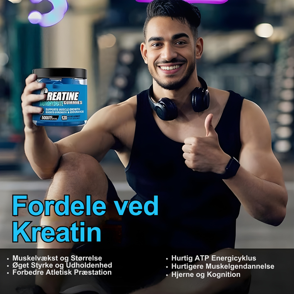 Kreatinmonohydrat Gummies – Stærkere muskler, hurtigere restitution

