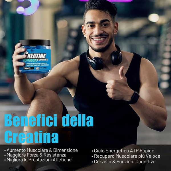 Caramelle Gommose al Monoidrato di Creatina  Muscoli Più Forti, Recupero Più Veloce