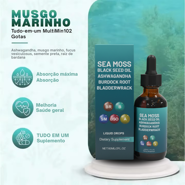 Gotas de Força de Musgo do Mar