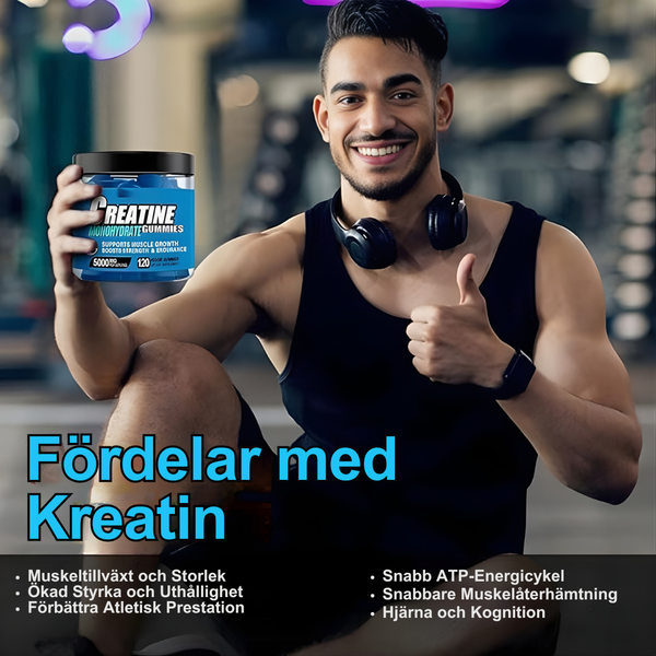 Kreatinmonohydrat-gummies – starkare muskler, snabbare återhämtning

