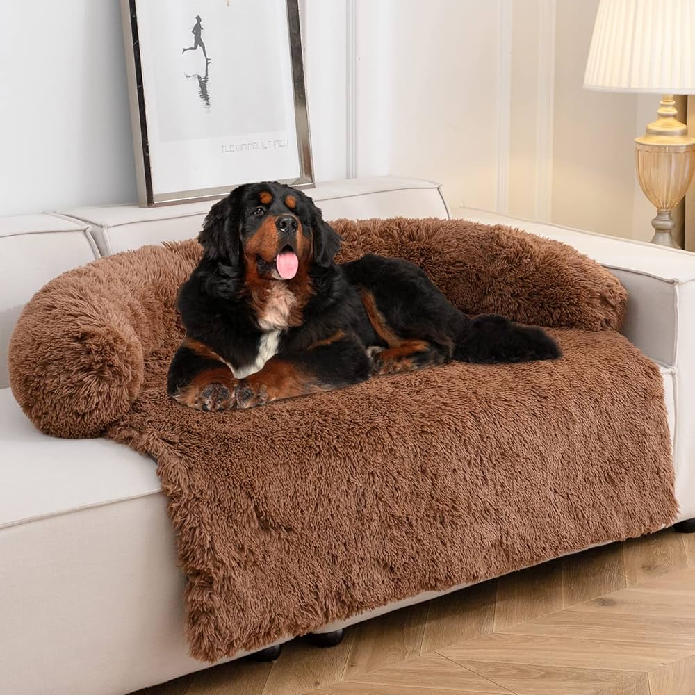 Bankbeschermer Fluffy hondenmand rechthoekig met Afneembare Wasbare Hoes