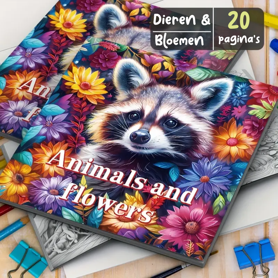 Mindfulness kleurboek voor volwassenen Mandala Bloemen Dieren