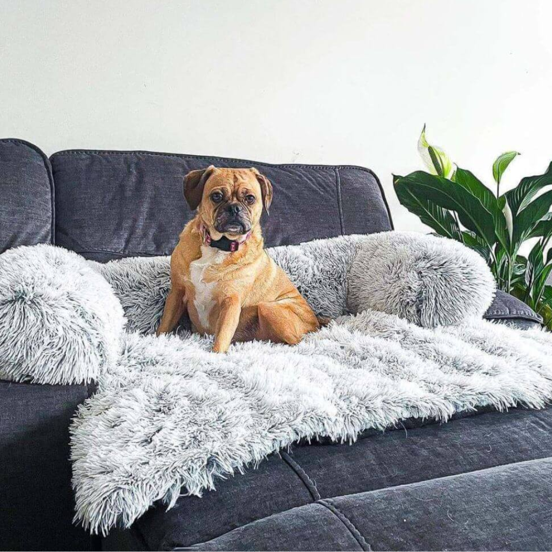 Bankbeschermer Fluffy hondenmand rechthoekig met Afneembare Wasbare Hoes