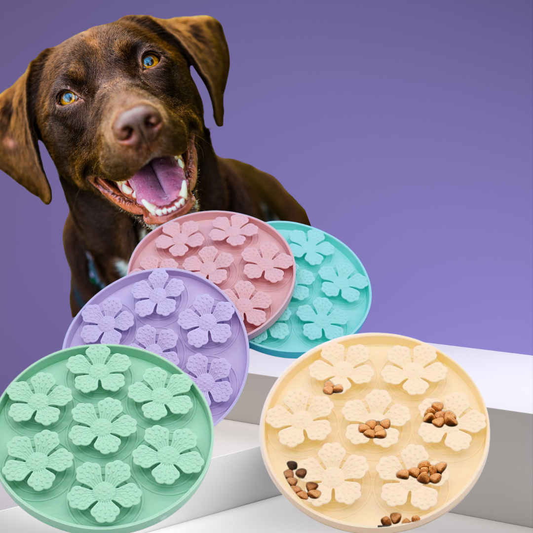 Bloemen Anti schrok bak hond Slow Feeder
