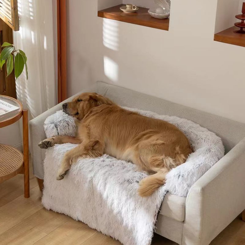 Bankbeschermer Fluffy hondenmand met Afneembare Wasbare Hoes