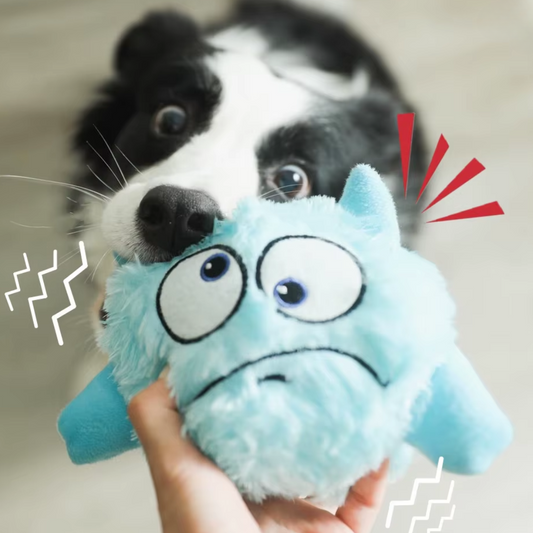 hondenspeelgoed hondenbal monster blauw