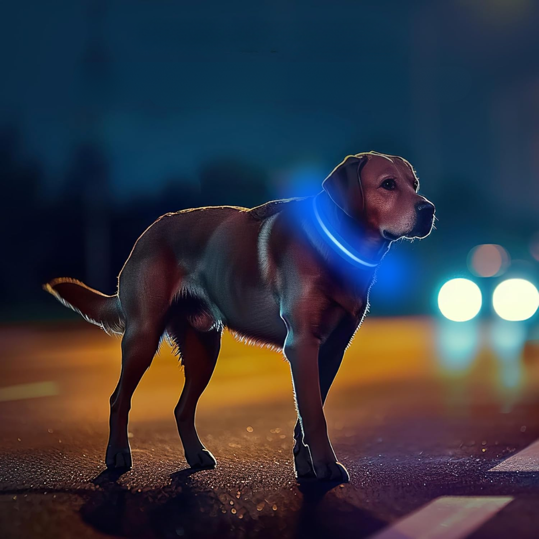 Lichtgevende hondenhalsband Onmisbaar voor Veiligheid & Gemoedsrust in het donker