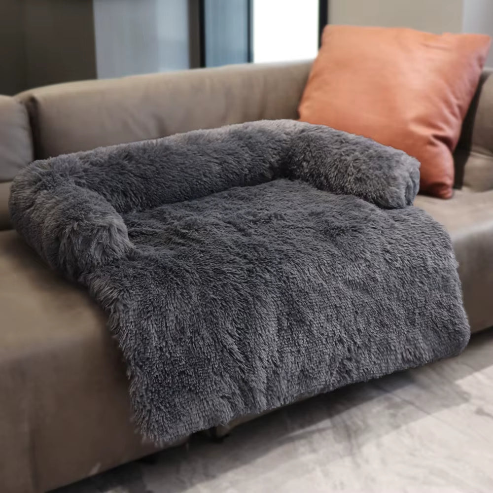 Bankbeschermer Fluffy hondenmand rechthoekig met Afneembare Wasbare Hoes
