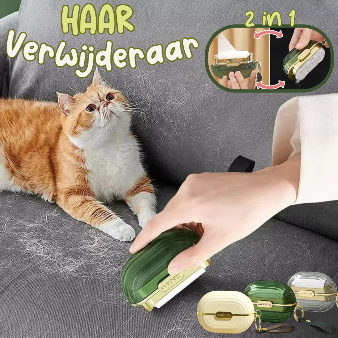 Draagbare Huisdierhaar verwijderaar - 2in1 Oplossing voor Haren en Pluis