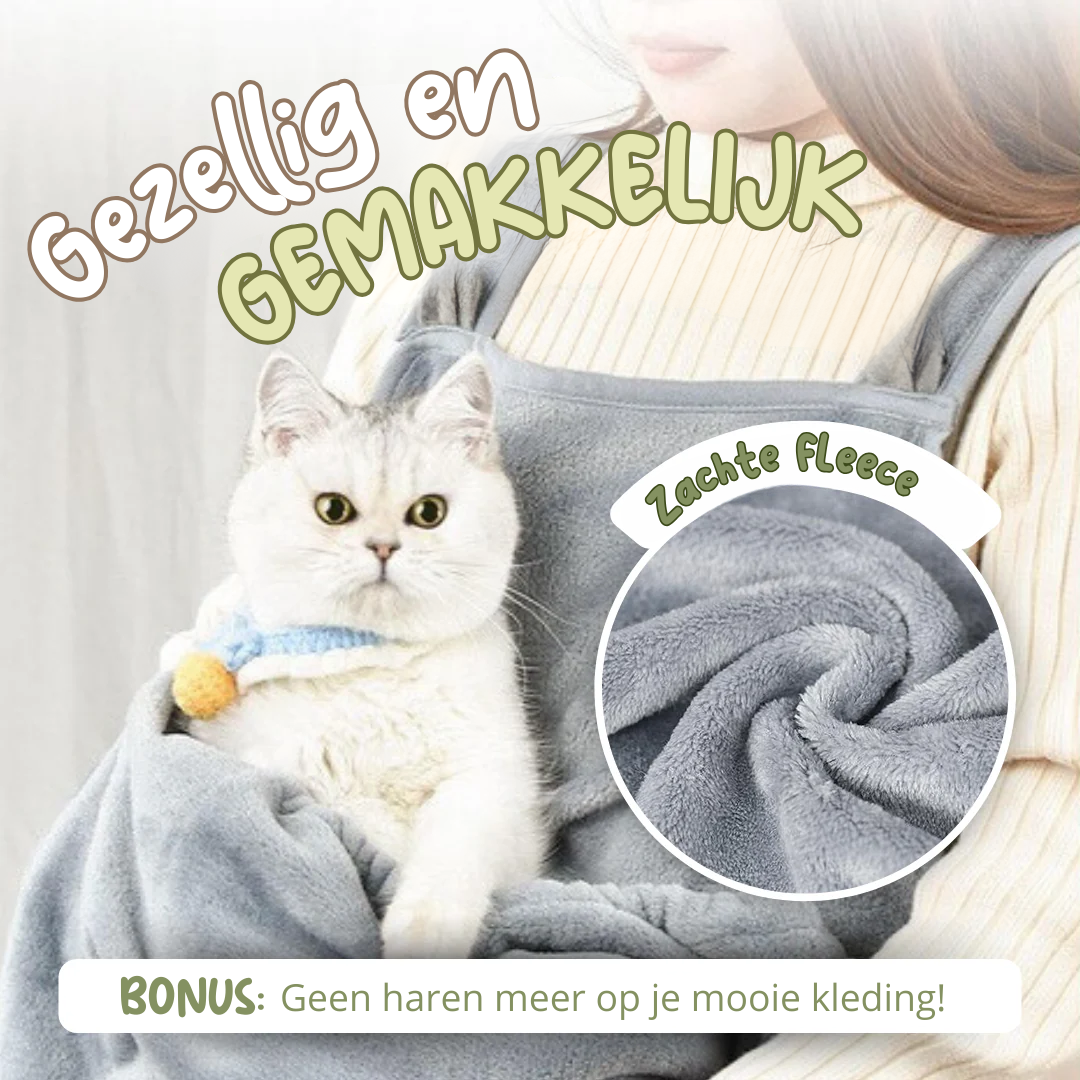 Kat Kangoeroe Buidel KnuffelSchort- Handen Vrij, Kat Dichtbij