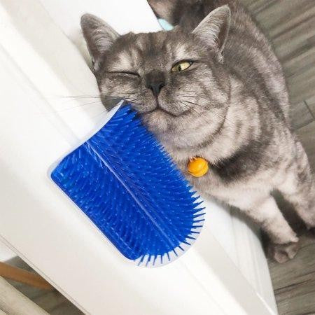 MeowGroom zelfklevende katten hoekborstel - Dé 2in1 Zelfzorg Borstel voor Massage & Verzorging