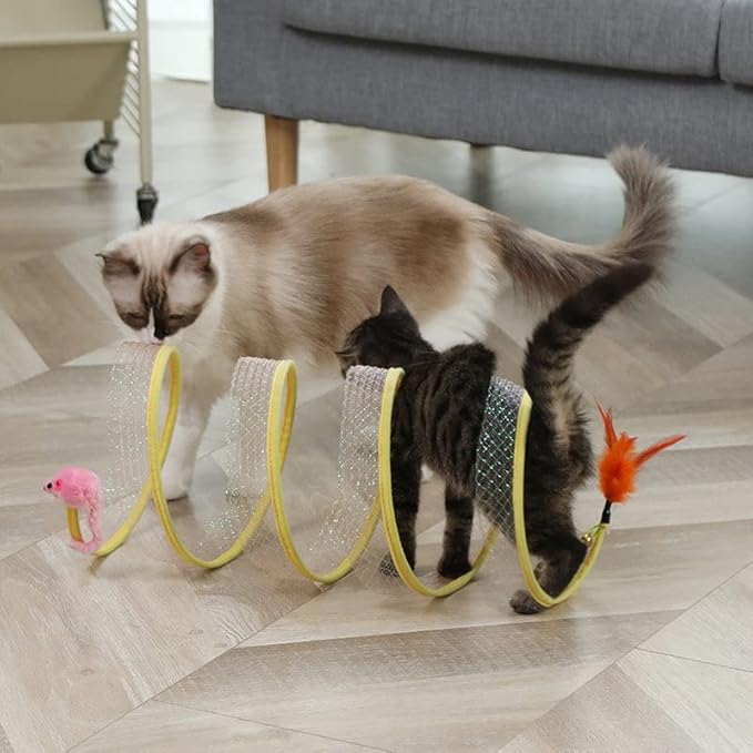 Kattentunnel Open opvouwbare Tunnel met kattenspeeltjes